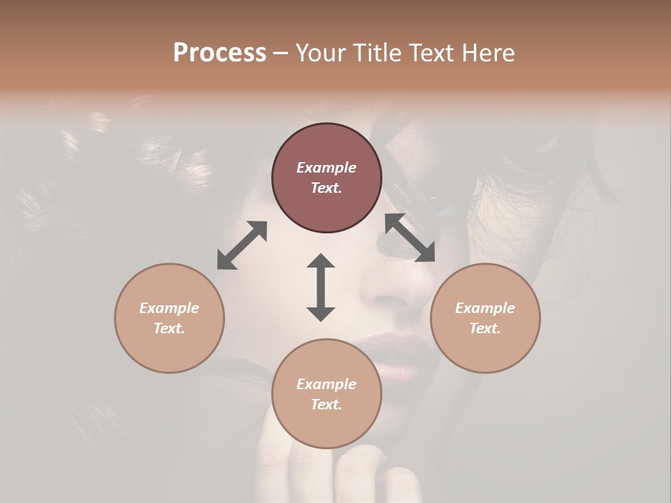 Hairdo Caucasian Face PowerPoint Template