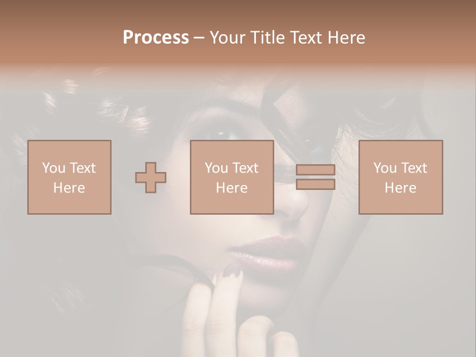 Hairdo Caucasian Face PowerPoint Template