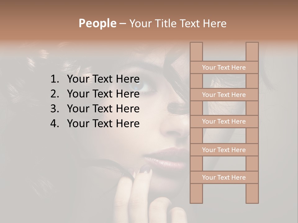 Hairdo Caucasian Face PowerPoint Template