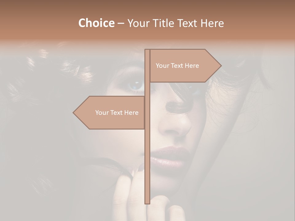 Hairdo Caucasian Face PowerPoint Template