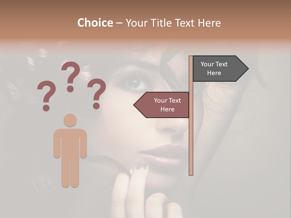 Hairdo Caucasian Face PowerPoint Template