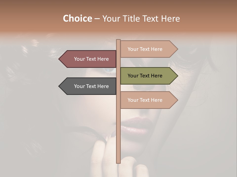 Hairdo Caucasian Face PowerPoint Template