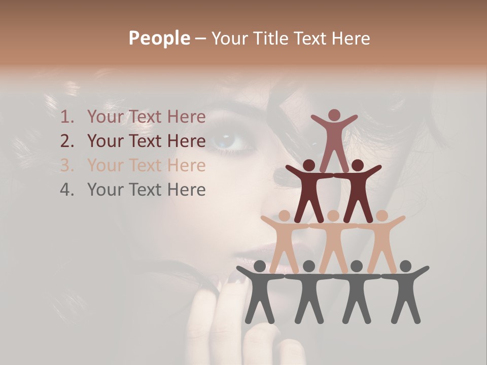 Hairdo Caucasian Face PowerPoint Template