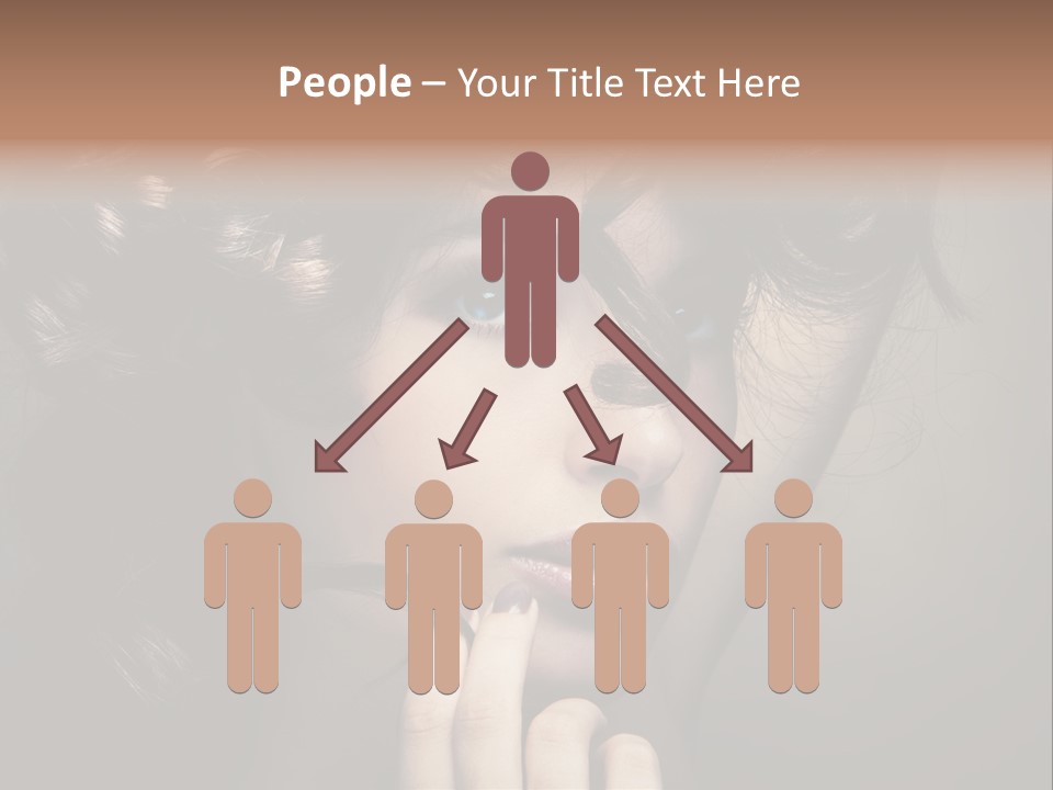 Hairdo Caucasian Face PowerPoint Template