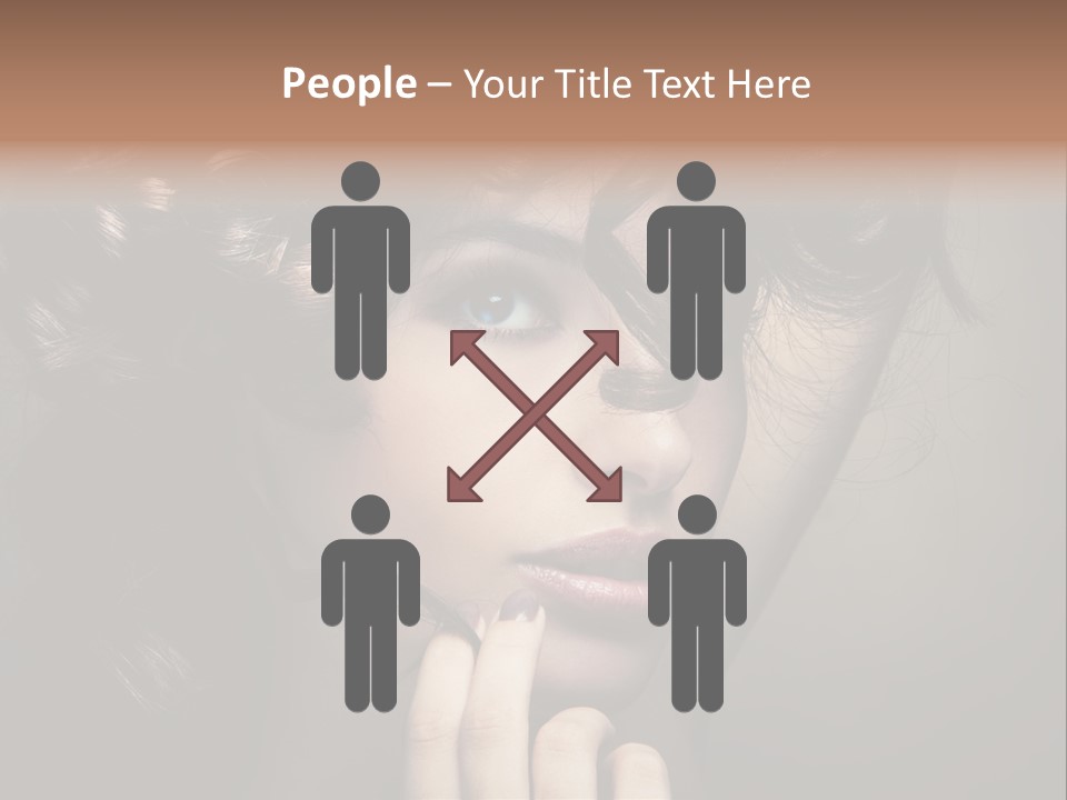 Hairdo Caucasian Face PowerPoint Template