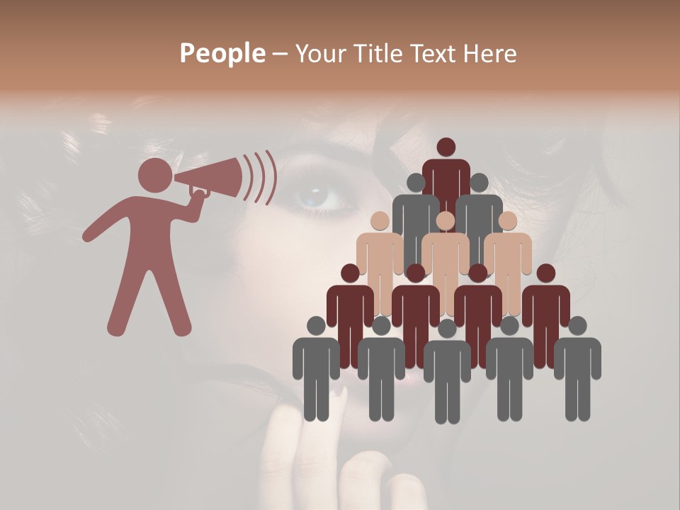 Hairdo Caucasian Face PowerPoint Template