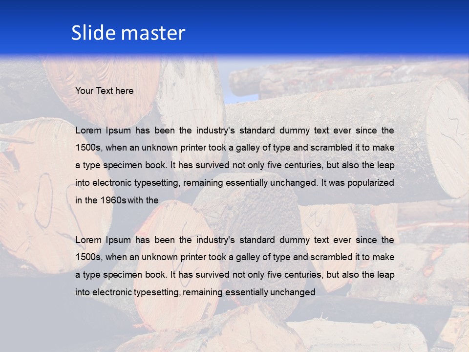 A Pile Of Logs With A Crane In The Background PowerPoint Template