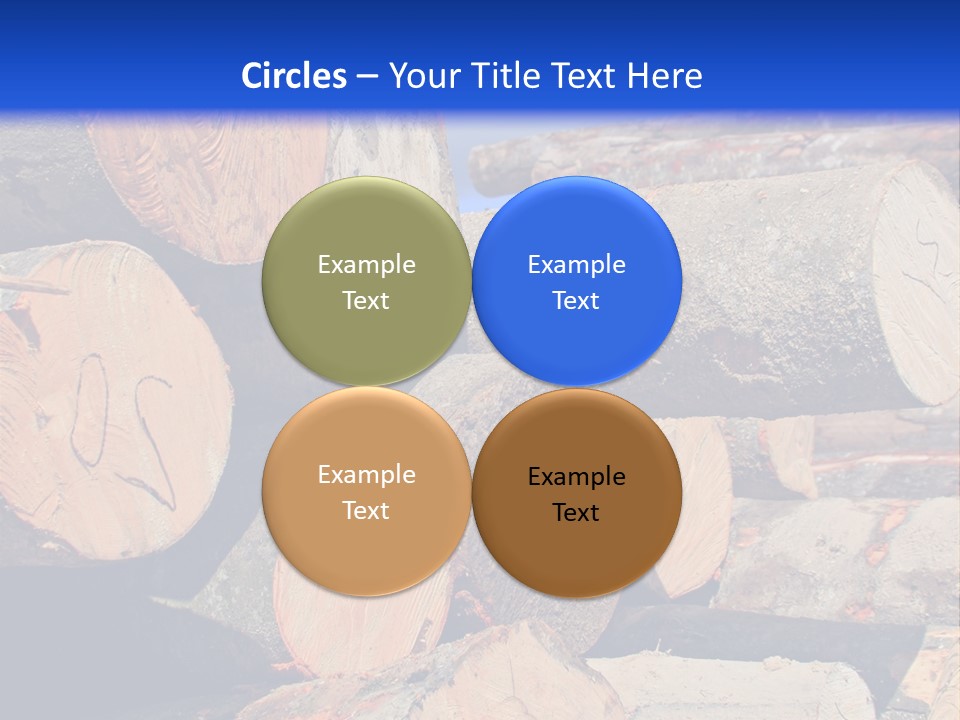 A Pile Of Logs With A Crane In The Background PowerPoint Template