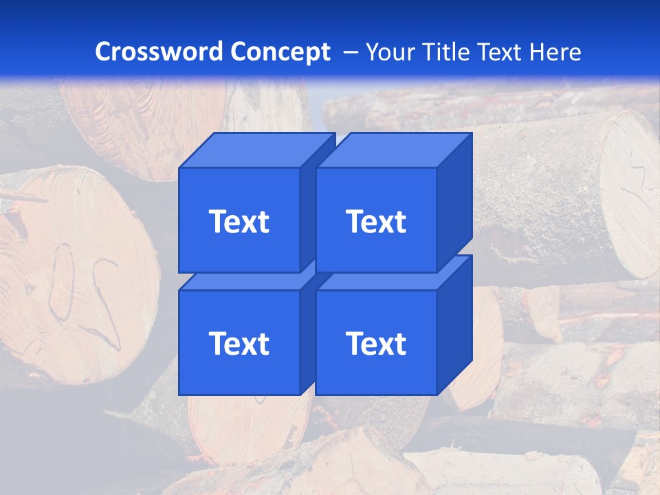 A Pile Of Logs With A Crane In The Background PowerPoint Template