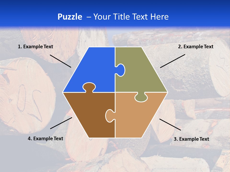 A Pile Of Logs With A Crane In The Background PowerPoint Template