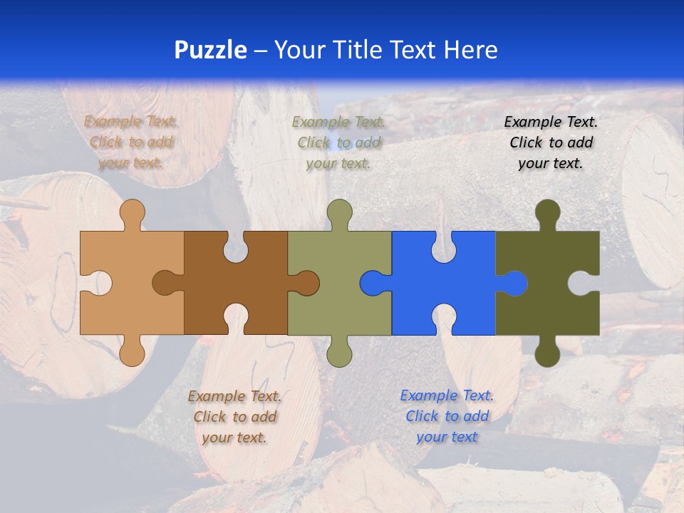 A Pile Of Logs With A Crane In The Background PowerPoint Template