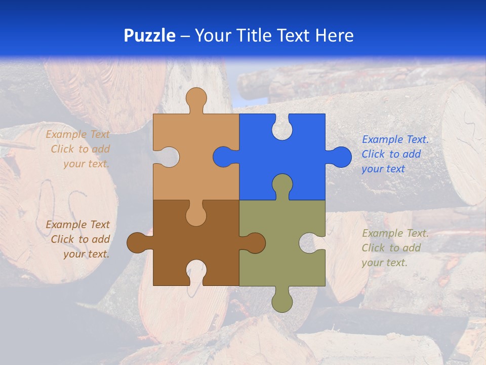 A Pile Of Logs With A Crane In The Background PowerPoint Template