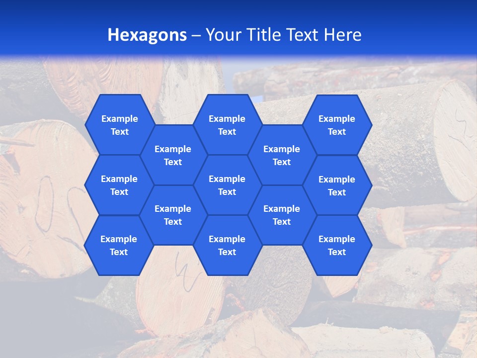 A Pile Of Logs With A Crane In The Background PowerPoint Template