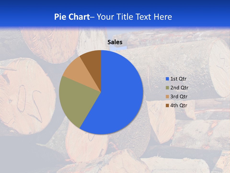 A Pile Of Logs With A Crane In The Background PowerPoint Template