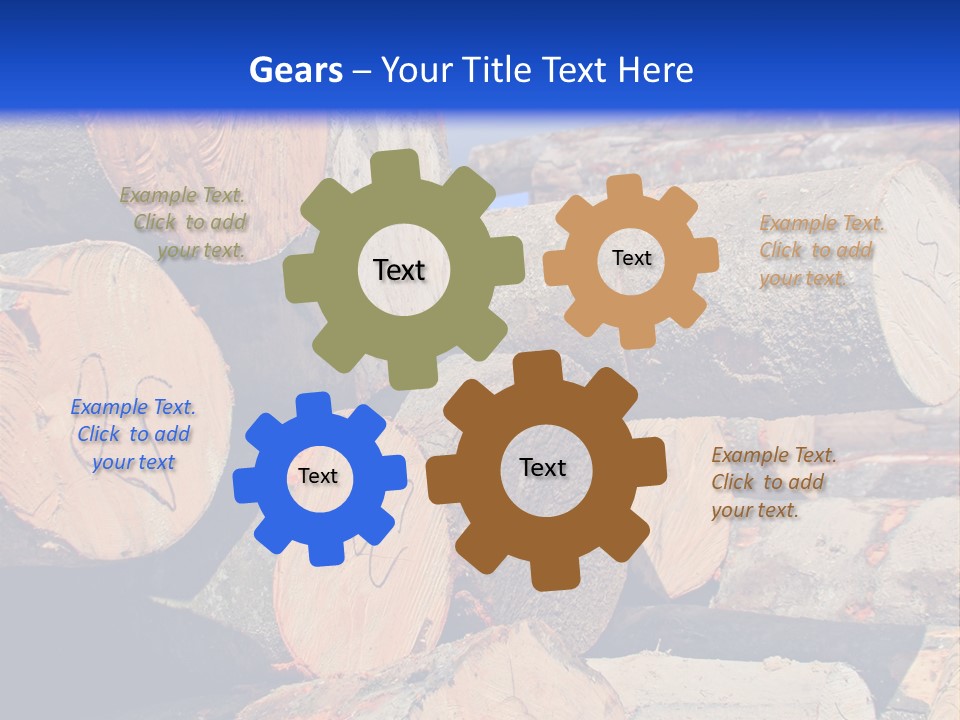 A Pile Of Logs With A Crane In The Background PowerPoint Template