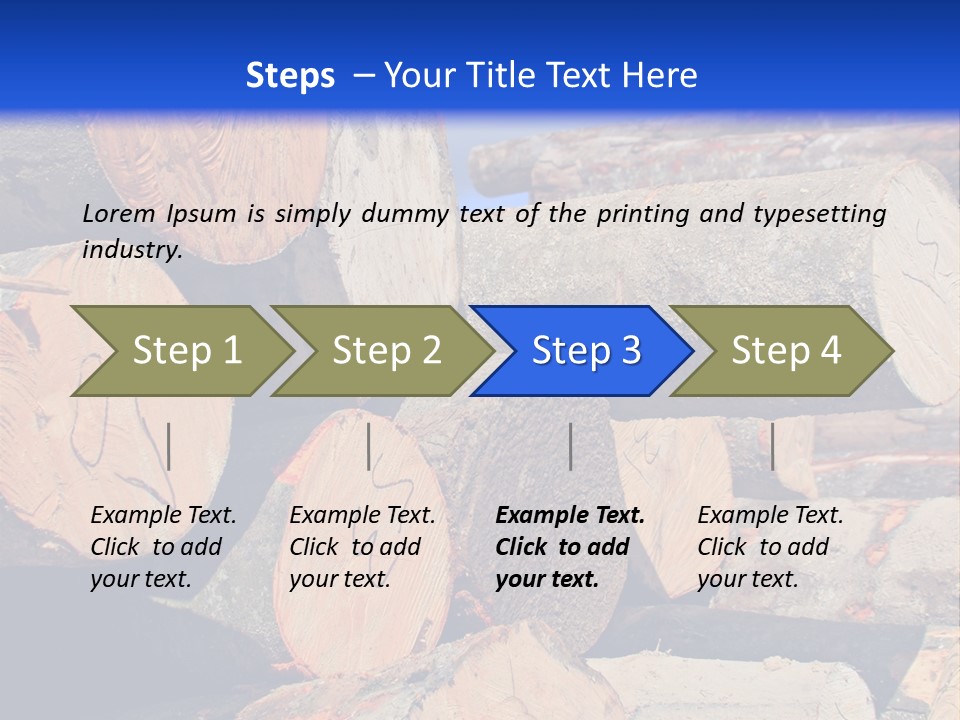 A Pile Of Logs With A Crane In The Background PowerPoint Template