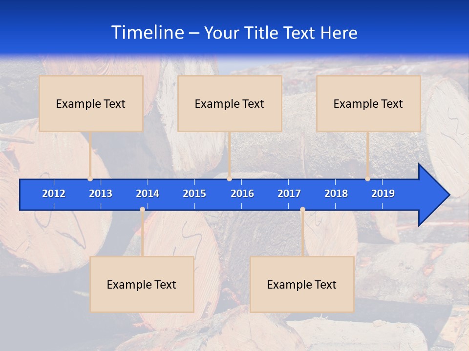 A Pile Of Logs With A Crane In The Background PowerPoint Template