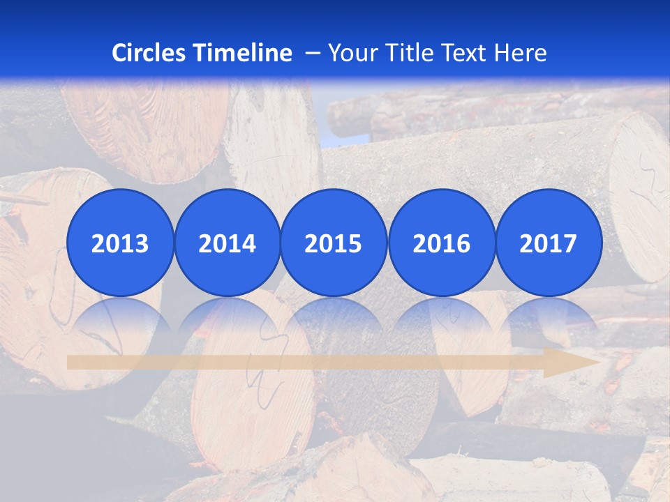 A Pile Of Logs With A Crane In The Background PowerPoint Template