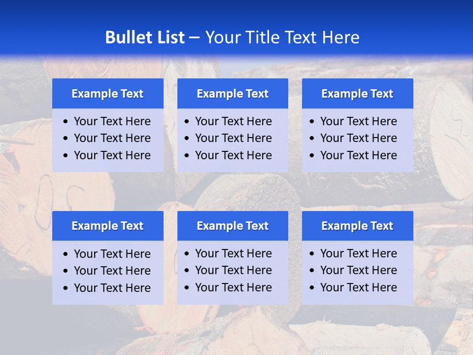 A Pile Of Logs With A Crane In The Background PowerPoint Template