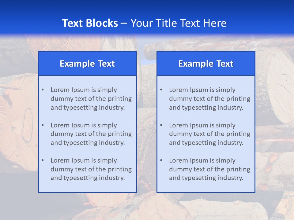A Pile Of Logs With A Crane In The Background PowerPoint Template