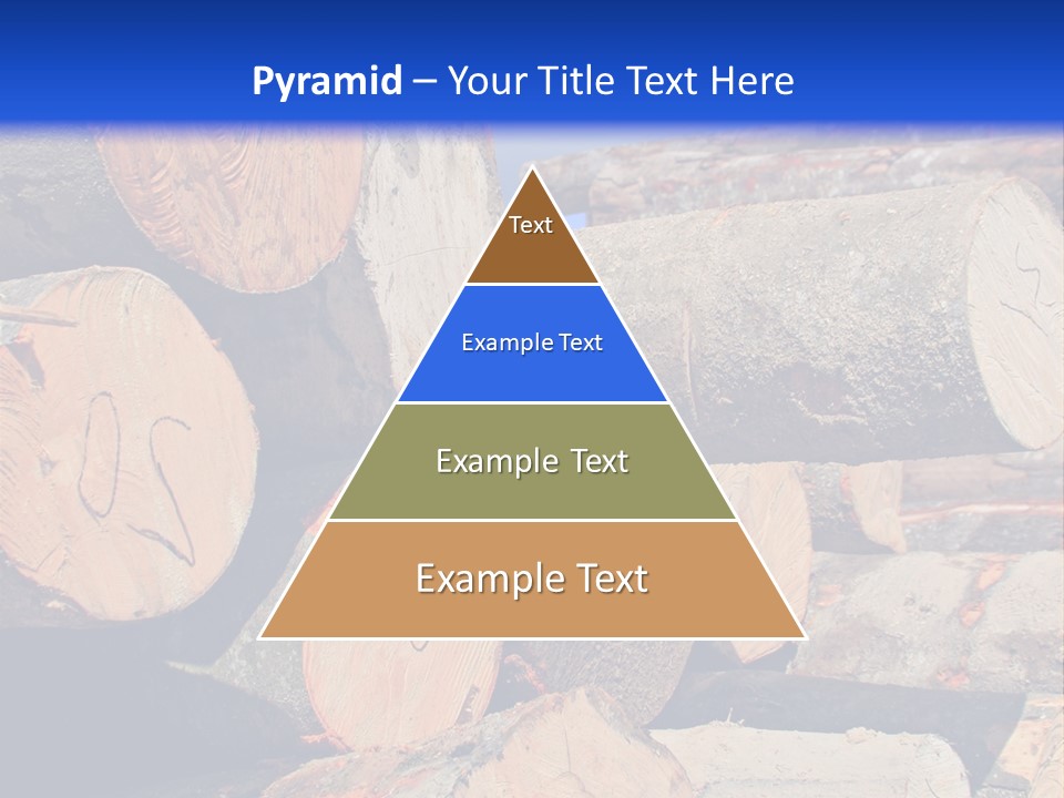 A Pile Of Logs With A Crane In The Background PowerPoint Template