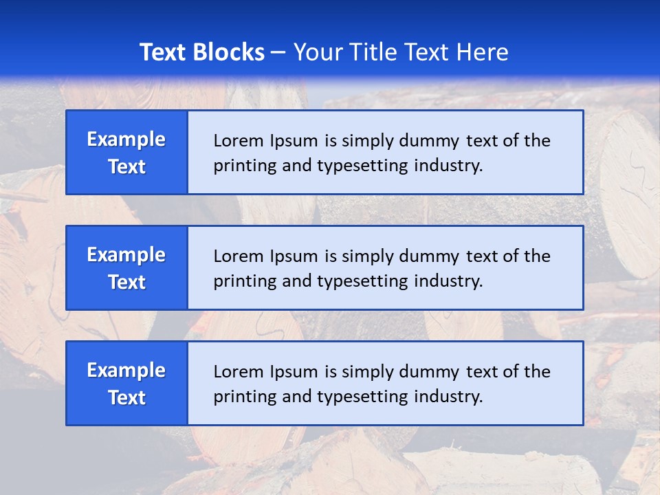 A Pile Of Logs With A Crane In The Background PowerPoint Template