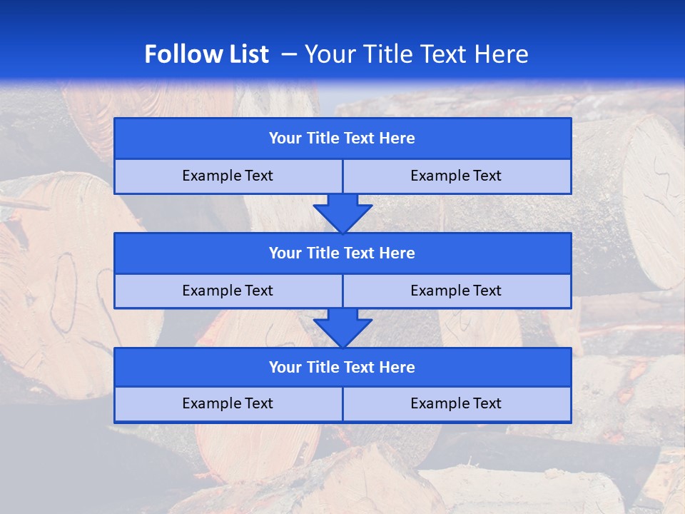 A Pile Of Logs With A Crane In The Background PowerPoint Template