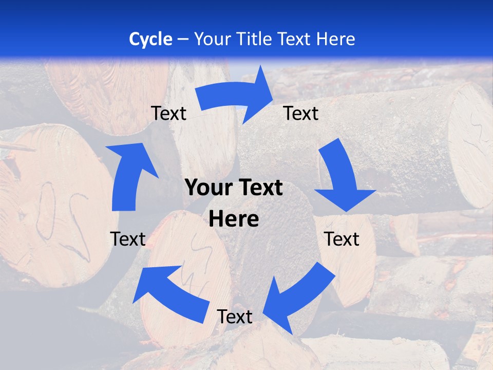 A Pile Of Logs With A Crane In The Background PowerPoint Template