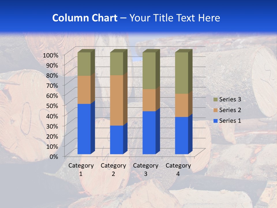 A Pile Of Logs With A Crane In The Background PowerPoint Template