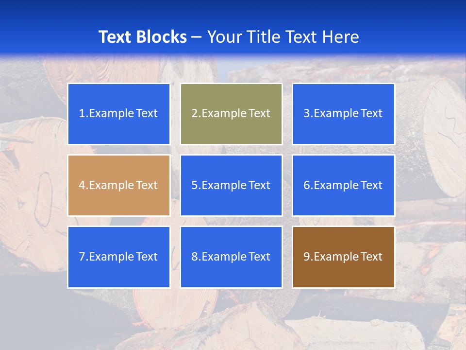 A Pile Of Logs With A Crane In The Background PowerPoint Template