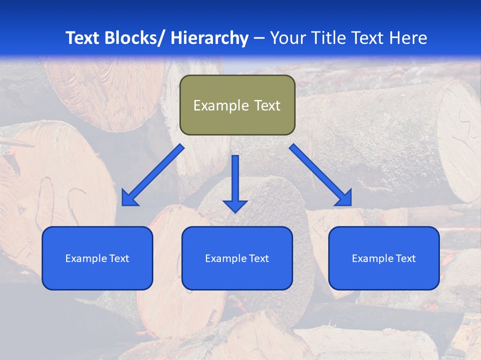A Pile Of Logs With A Crane In The Background PowerPoint Template