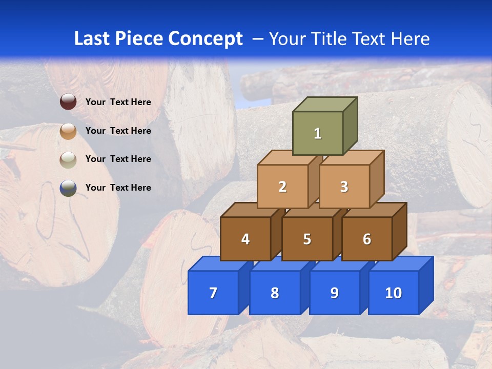 A Pile Of Logs With A Crane In The Background PowerPoint Template