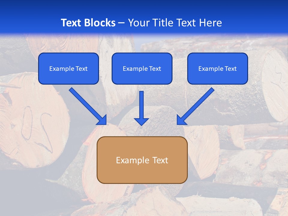 A Pile Of Logs With A Crane In The Background PowerPoint Template