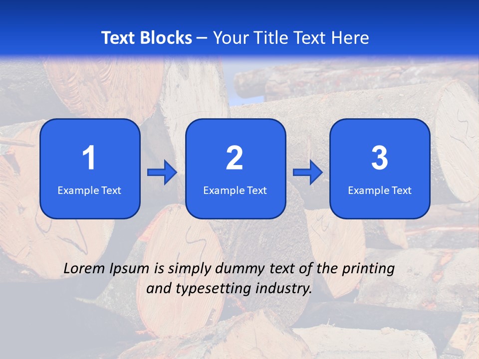A Pile Of Logs With A Crane In The Background PowerPoint Template