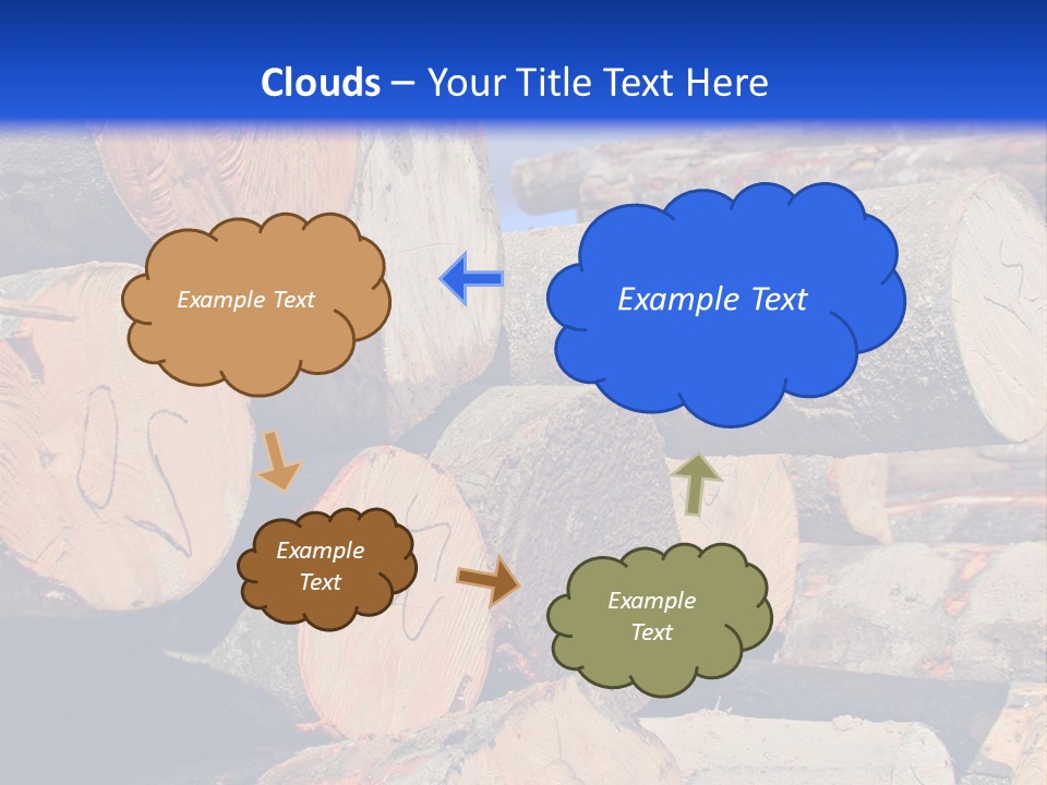 A Pile Of Logs With A Crane In The Background PowerPoint Template