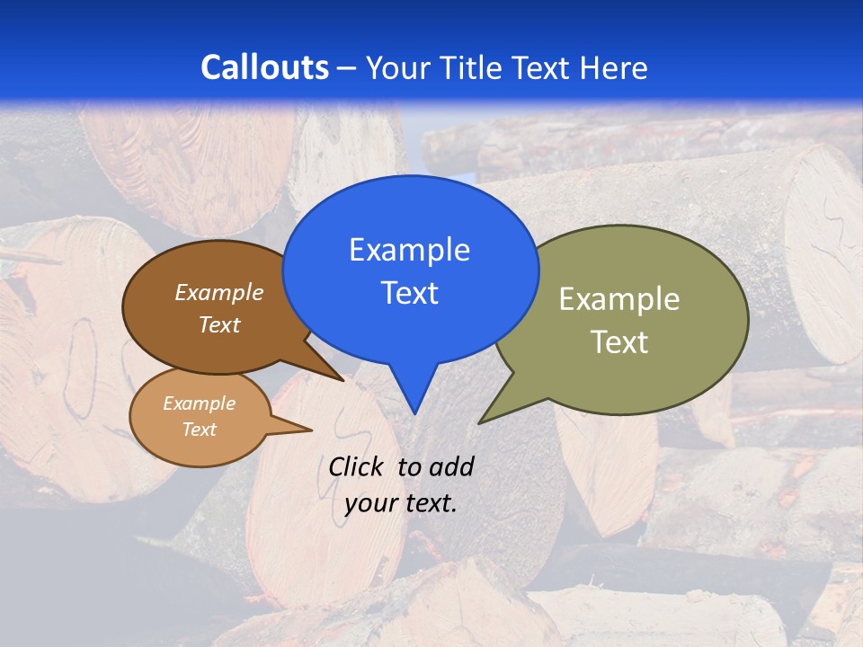 A Pile Of Logs With A Crane In The Background PowerPoint Template