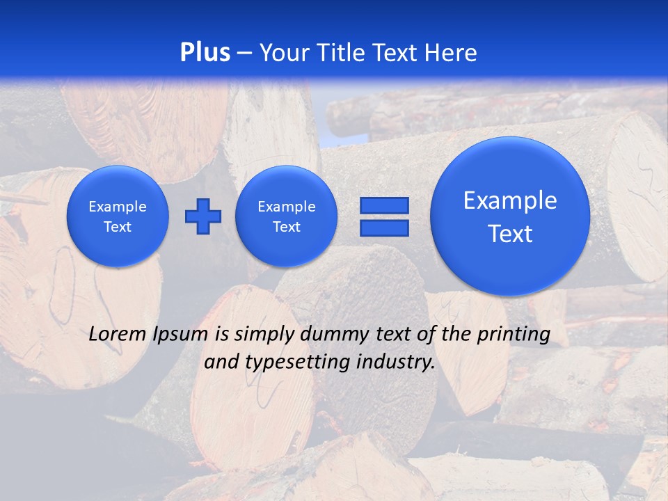 A Pile Of Logs With A Crane In The Background PowerPoint Template