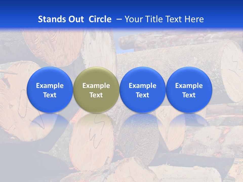 A Pile Of Logs With A Crane In The Background PowerPoint Template