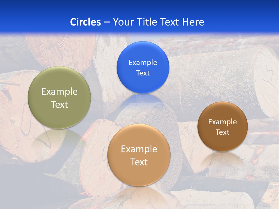 A Pile Of Logs With A Crane In The Background PowerPoint Template