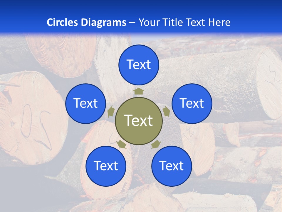 A Pile Of Logs With A Crane In The Background PowerPoint Template