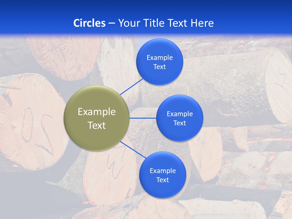 A Pile Of Logs With A Crane In The Background PowerPoint Template