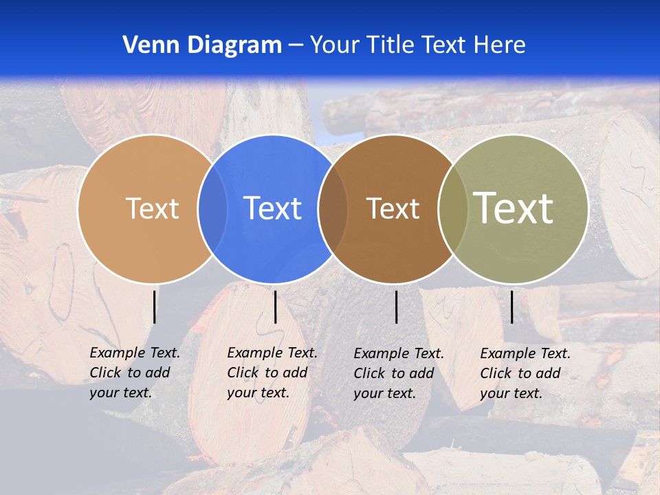 A Pile Of Logs With A Crane In The Background PowerPoint Template