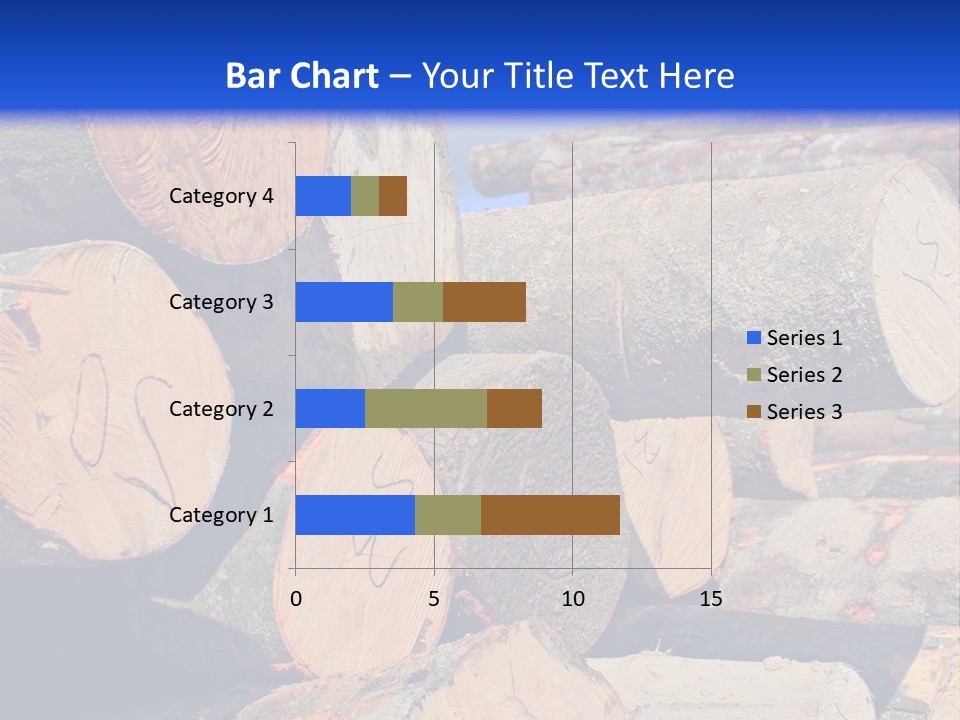 A Pile Of Logs With A Crane In The Background PowerPoint Template