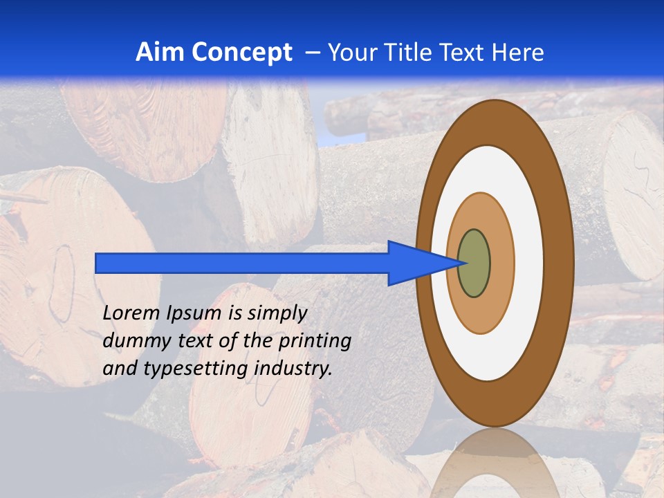 A Pile Of Logs With A Crane In The Background PowerPoint Template