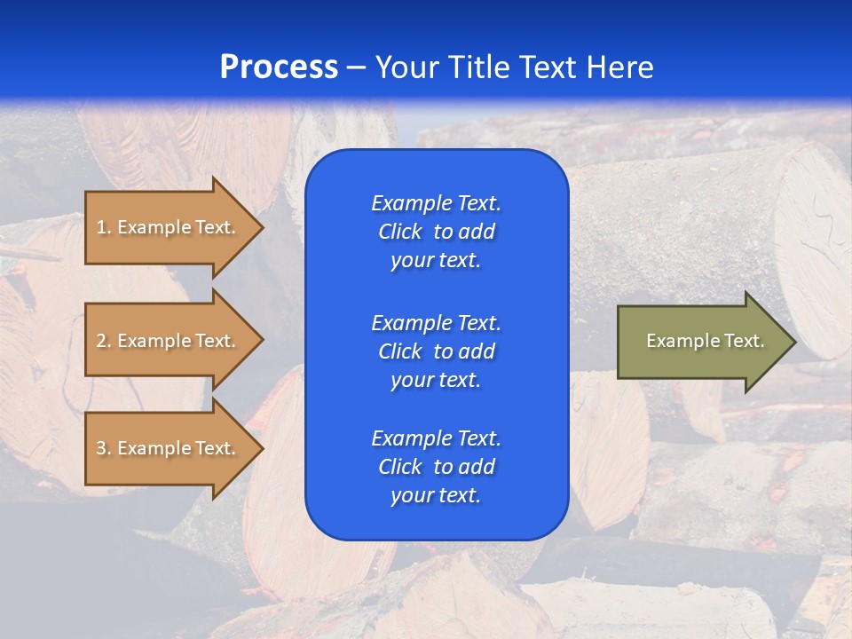 A Pile Of Logs With A Crane In The Background PowerPoint Template