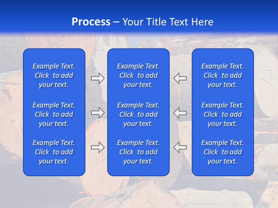 A Pile Of Logs With A Crane In The Background PowerPoint Template