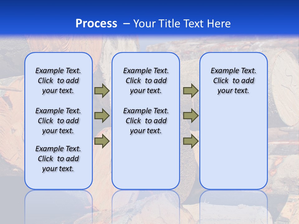 A Pile Of Logs With A Crane In The Background PowerPoint Template