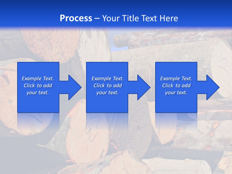 A Pile Of Logs With A Crane In The Background PowerPoint Template