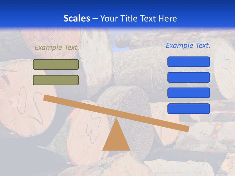 A Pile Of Logs With A Crane In The Background PowerPoint Template