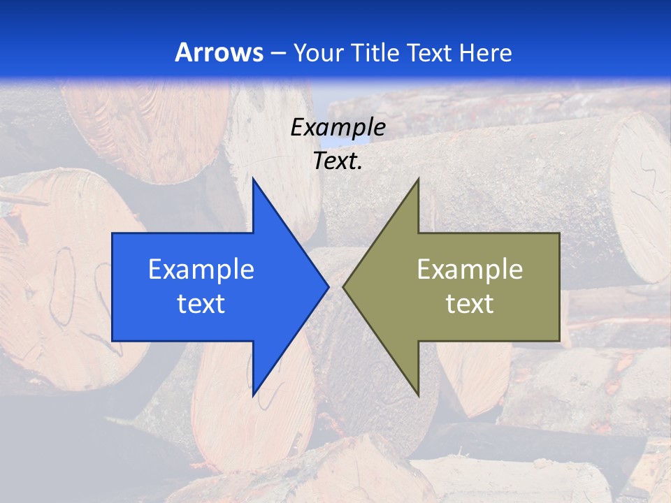 A Pile Of Logs With A Crane In The Background PowerPoint Template